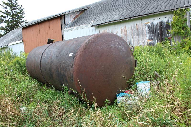 lot 187 image: Steel Holding Tank From Miners Lake 58 Thick app. 19 Length.