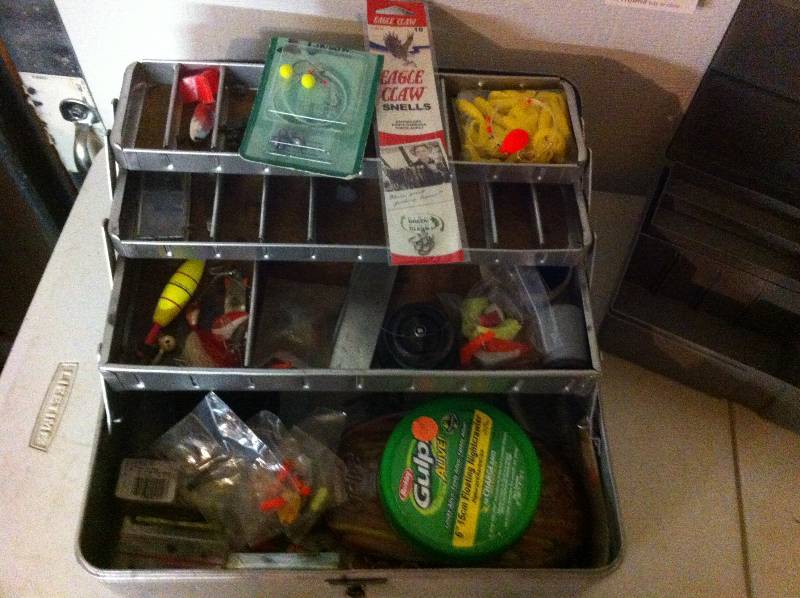 Steel Tackle Box & Contents
