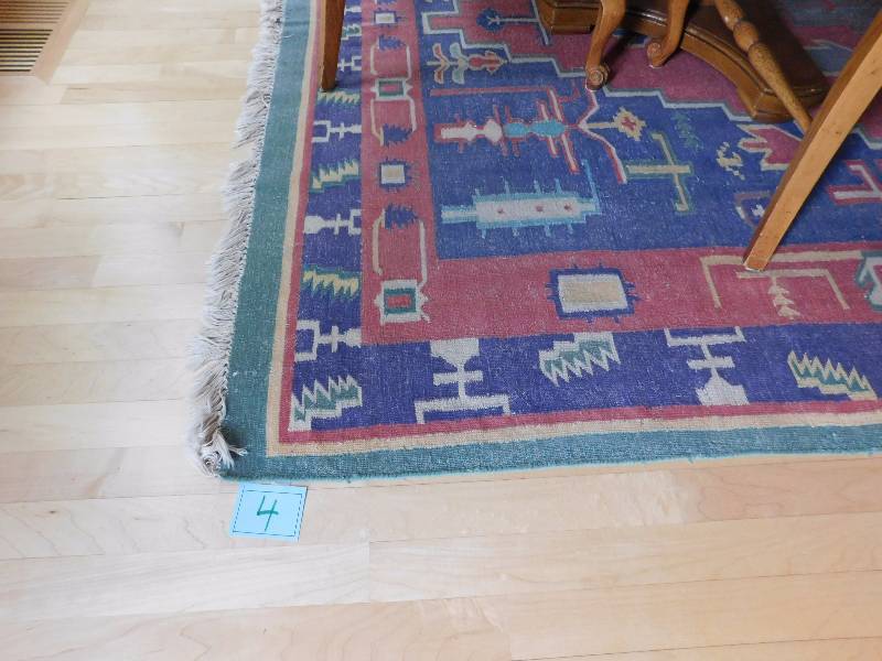 lot 4 image: Cotton  Kilim Dhurrie rug