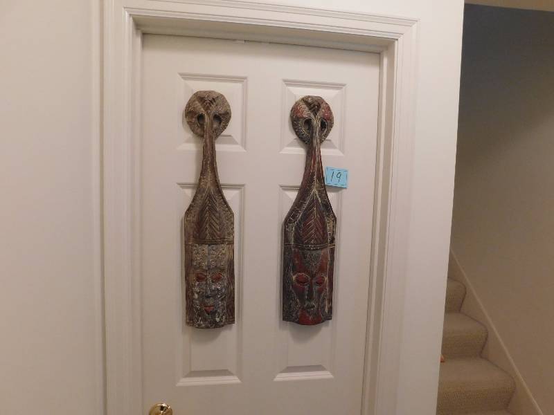 lot 19 image: tribal masks male and female