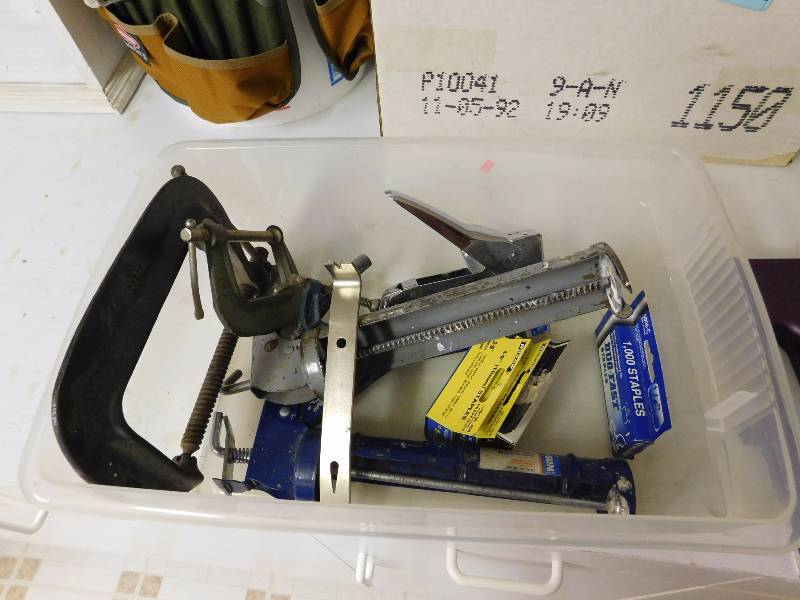 lot 48 image: clamps stapler staples caulk guns more
