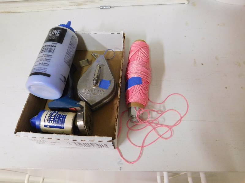 lot 34 image: plumb line and drill straight items see photos