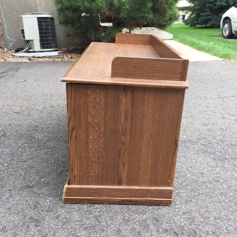 lot 002 image: Hope Treasure Chest Vintage Retro Locking Trunk Dark Finish Wood Bedroom Storage Bench Blanket Toy Box Mid Century Modern