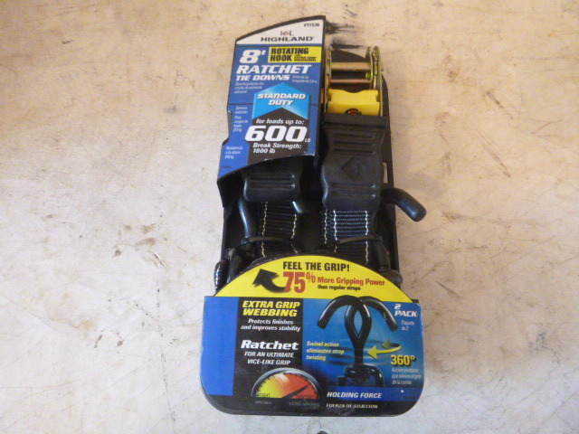 2 Highland Ratchet Tie Downs with Swivel J Hooks