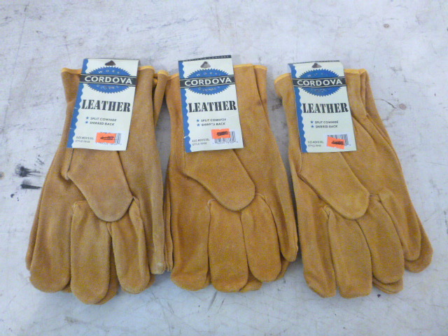 3 Pair of Cordova Leather Gloves