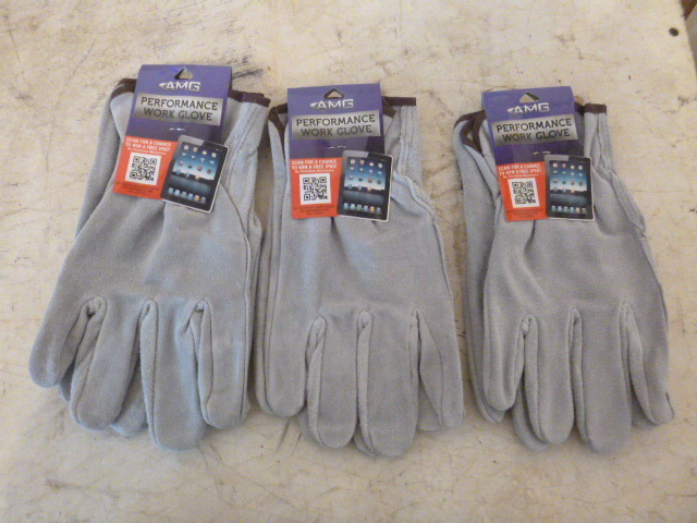3 Pair of AMG Leather Gloves