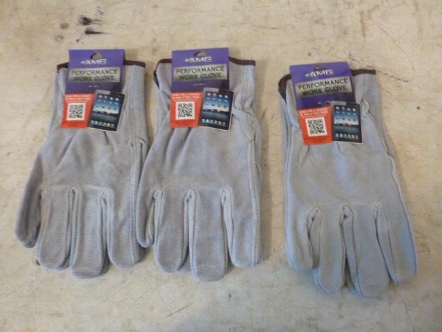 3 Pair of AMG Leather Gloves