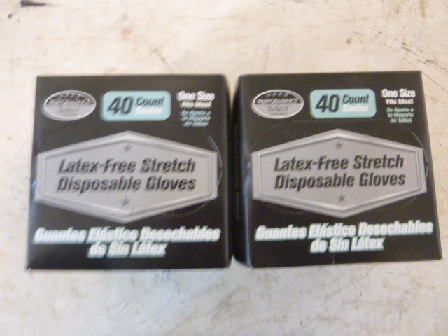 2 Boxes of Latex-Free Stretch Disposable Gloves