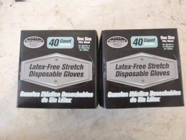 2 Boxes of Latex-Free Stretch Disposable Gloves