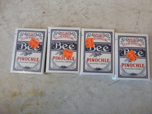 4 Decks of Bee Pinochle Playing Cards
