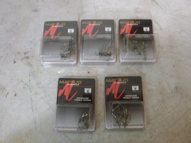 Matzuo 5 Packs of Weedless Treble Hooks