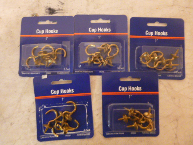 5 Packs of 1 J Cup Hooks