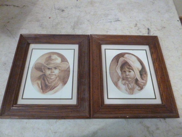 2 Wood Framed Pictures