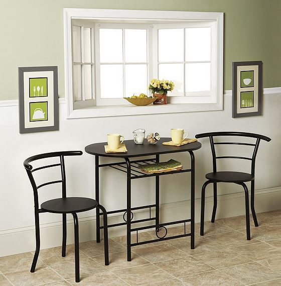 lot 15 image: Alcove 3 Piece Bistro Set - Black