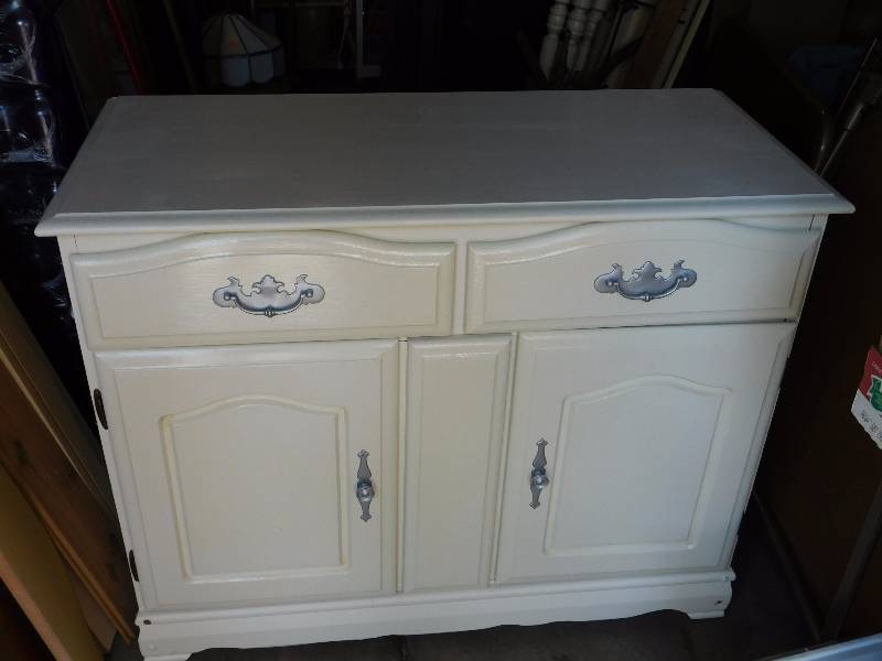 lot 1 image: antique white dining room buffet very nice condition
