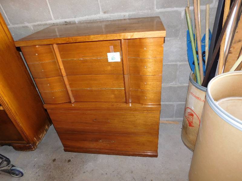 lot 6 image: tall 4 drawer mid century dresser these are extra deep drawers