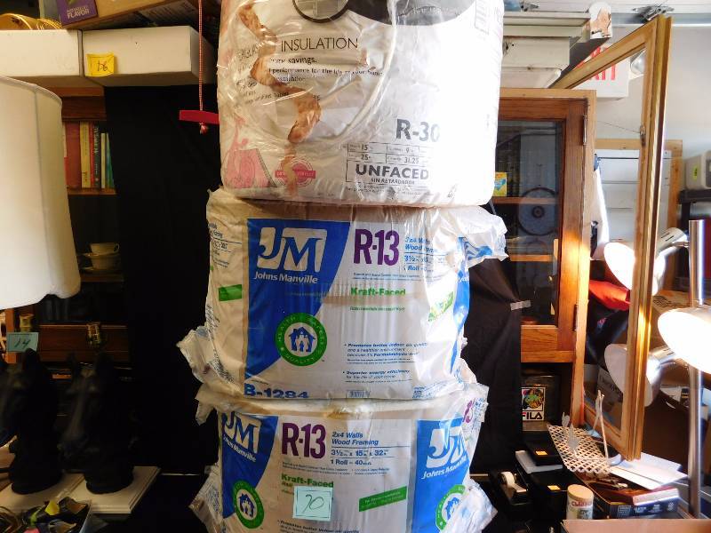 lot 70 image: three NIB rolls of insulation 1-R30 and 2-R13
