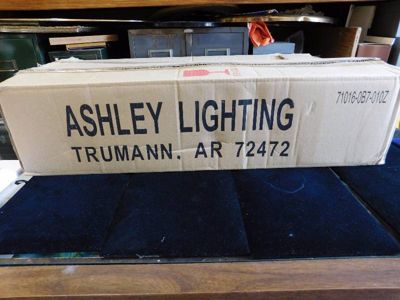 lot 63 image: Ashley lighting # 71016 NIB Chrome and glass see photos