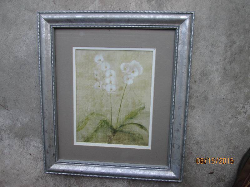 15 x 16 flower print in a frame, c...