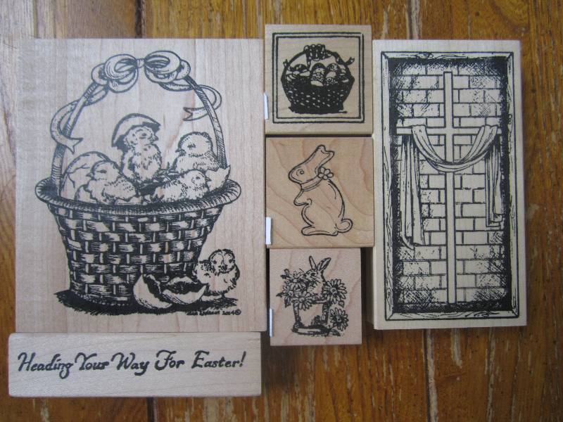 lot of 6 easter themed stamps ...