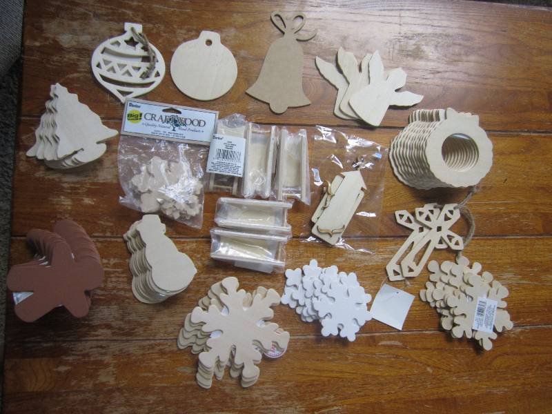 large lot of wooden holiday cut out...