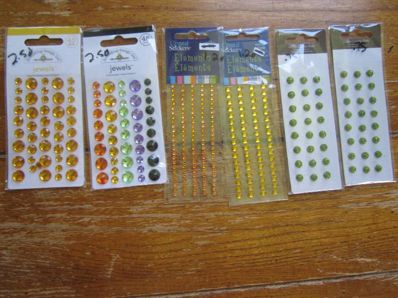 lot of 6 jewel stickers, candy dots...