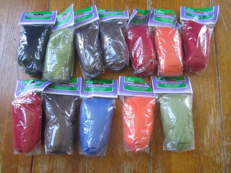 lot of 12 clover natural wool rovin...