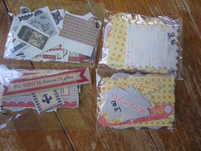 lot of scrapbooking page dcor cut...
