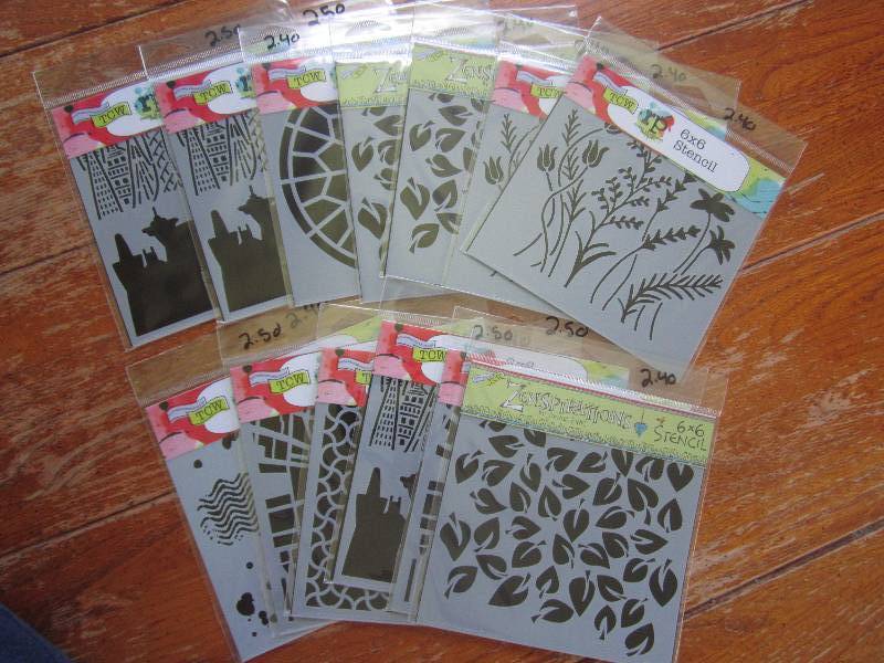 lot of 13 6 x 6 stencils ...