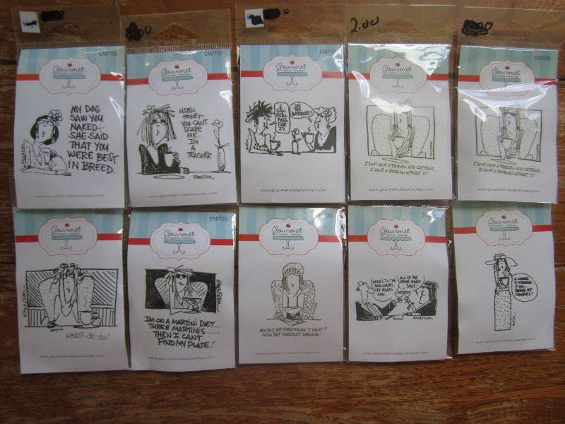 lot of 10 gourmet rubber stamps ...