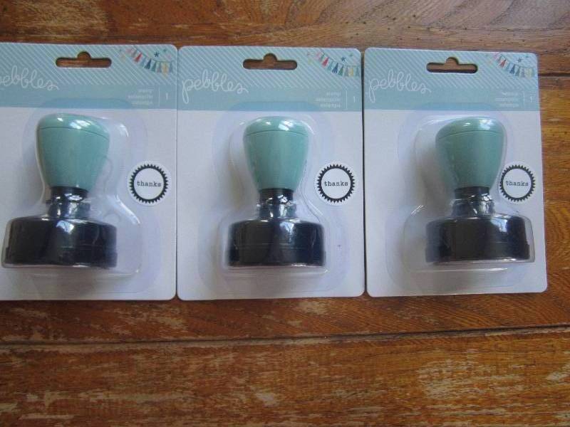 lot of 3 pebbles thanks stamps ...
