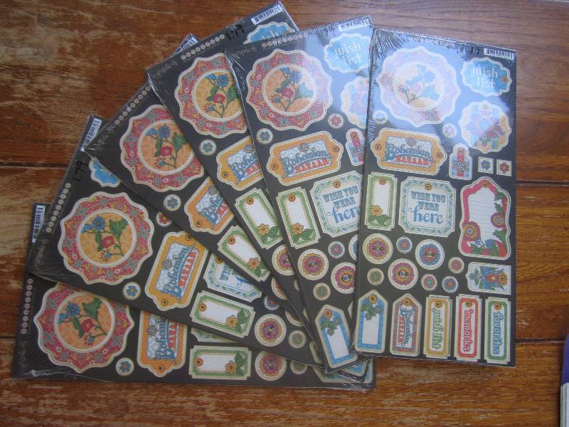 6 chipboard bohemiam bazaar collect...