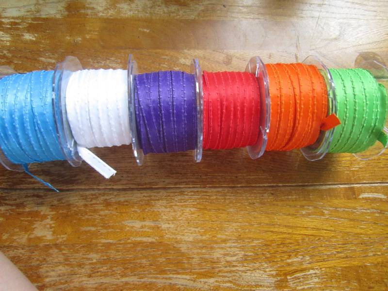 lot of 6 bold colored ribbon spools...