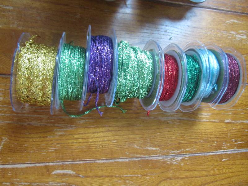 lot of 8 metallic ribbon spools ...