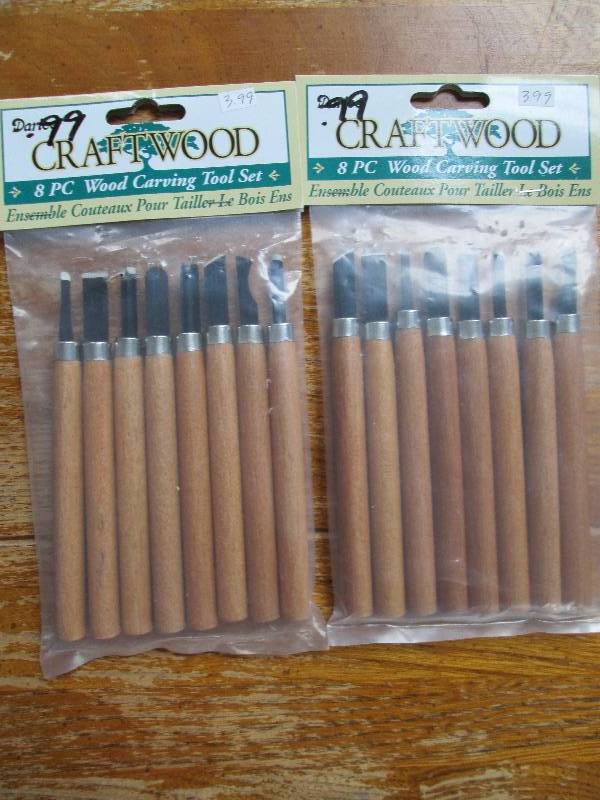 lot of 2 craftwood 8 pc wood carvin...