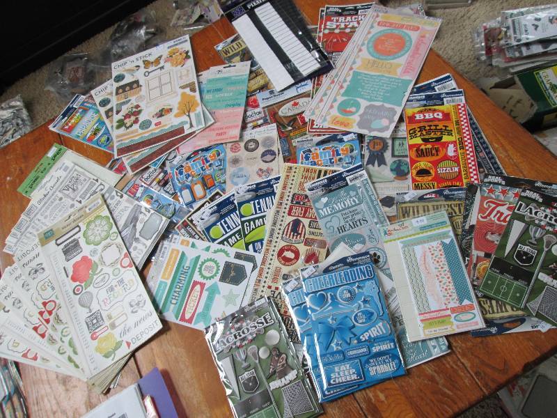 large lot of scarpbooking stickers ...