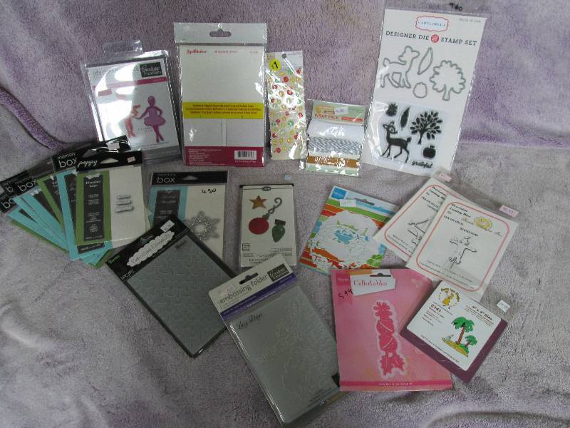 mixed lot of dies, and stamps ribbo...