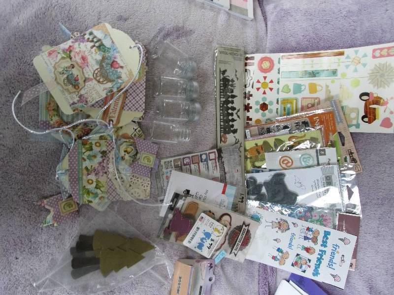 mixed lot of stickers, clear stamps...