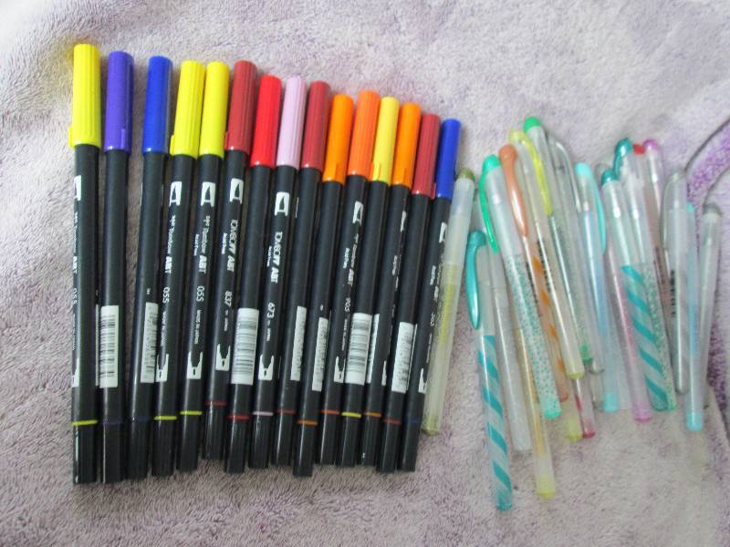 lot of 41 brush and fine markers an...