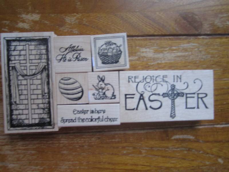 lot of 7 easter themed stamps ...