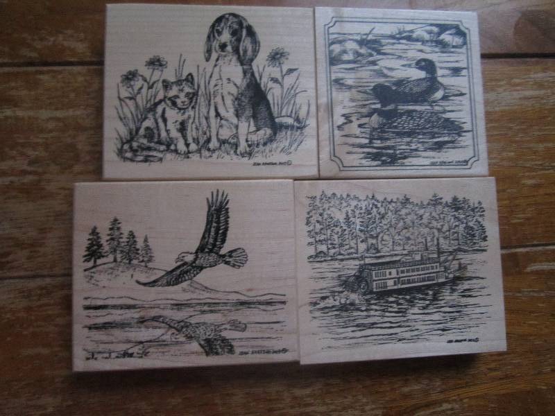 lot of 4 nature themed stamps ...