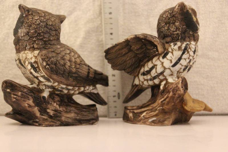 Pair of Owl Figurines - Home Interiors