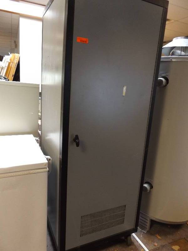 lot 14 image: Server Cabinet with Fan, Monitor and Keyboard