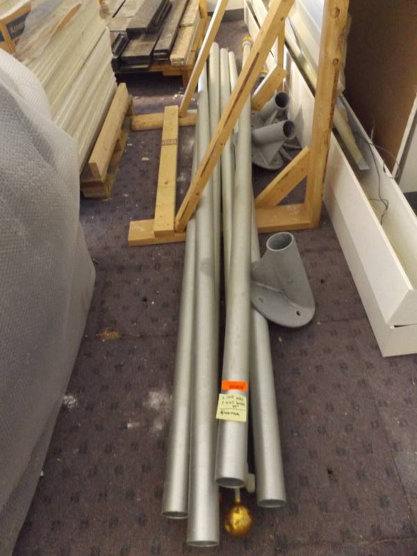lot 39 image: 6 10 Flag Poles, 3 Wall Mounts for Flags
