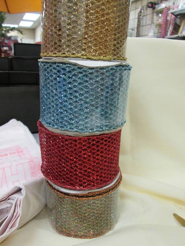 Mesh Ribbon Set, 4 Pc. Set Gold, Co...