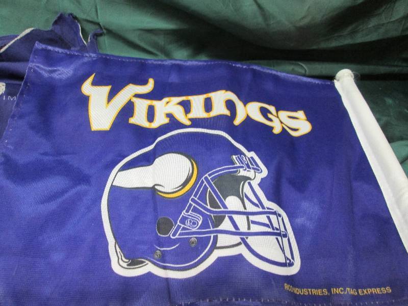 2 Minnesota Vikings Vehicle Flags...