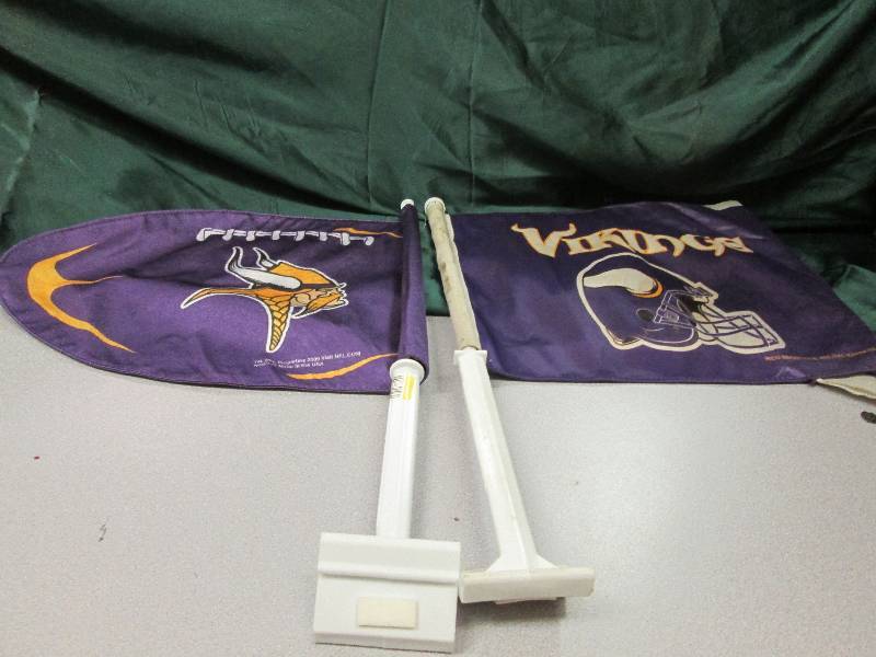 2 Minnesota Vikings Vehicle Flags...