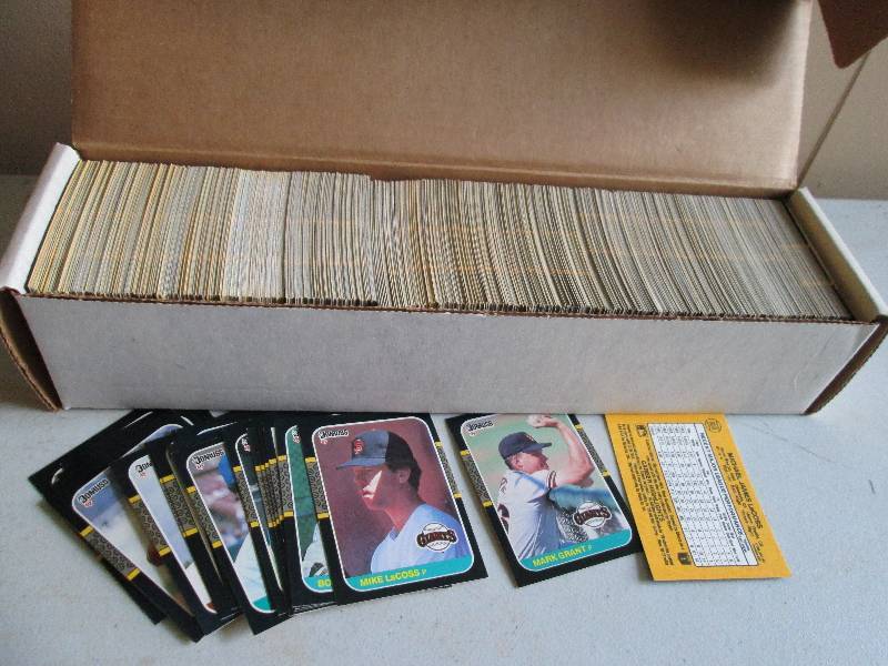 box of 1987 Don Russ baseball cards...