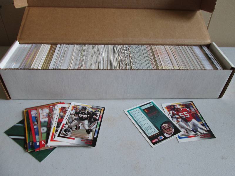 Box of misc. football sports cards ...