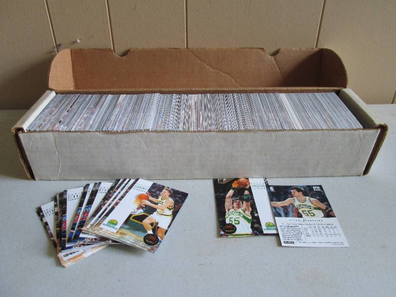 Box of 1993-1994 sky box basketball...